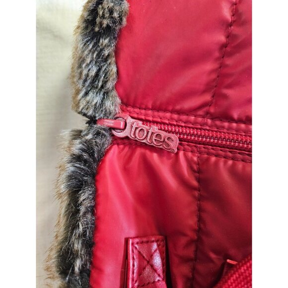 Womens Chromatics By Totes Red Faux Fur Lined Winter Boots Size 10W - Picture 8 of 10